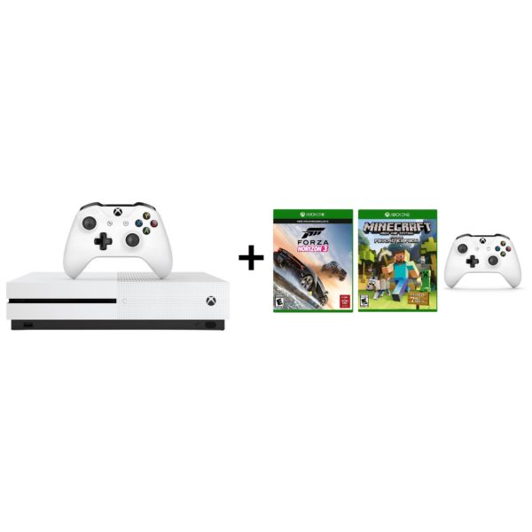 Microsoft ZQ900015 Xbox One S Console 500GB With Forza Horzon 3 Game + Minecraft Favorites Pack Game + Extra Wireless Controller Microsoft ZQ900015 Xbox One S Console 500GB With Forza Horzon 3 Game + Minecraft Favorites Pack Game + Extra Wireless Controller