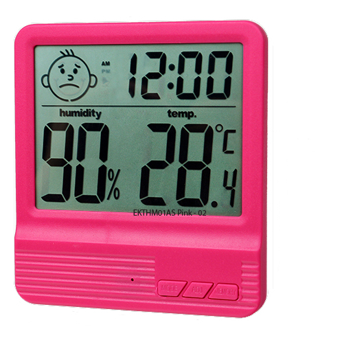 Eklasse Digital Clock, Temperature & Humidity Meter With Calendar Red EKTHM01AS Eklasse Digital Clock, Temperature & Humidity Meter With Calendar Red EKTHM01AS