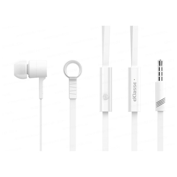 Eklasse EKEP08YE Wired Stereo Earphone With Mic White Eklasse EKEP08YE Wired Stereo Earphone With Mic White