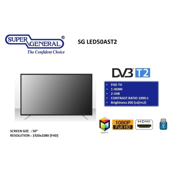 Super General SGLED50AST2 Full HD Smart LED Television 50inch Super General SGLED50AST2 Full HD Smart LED Television 50inch