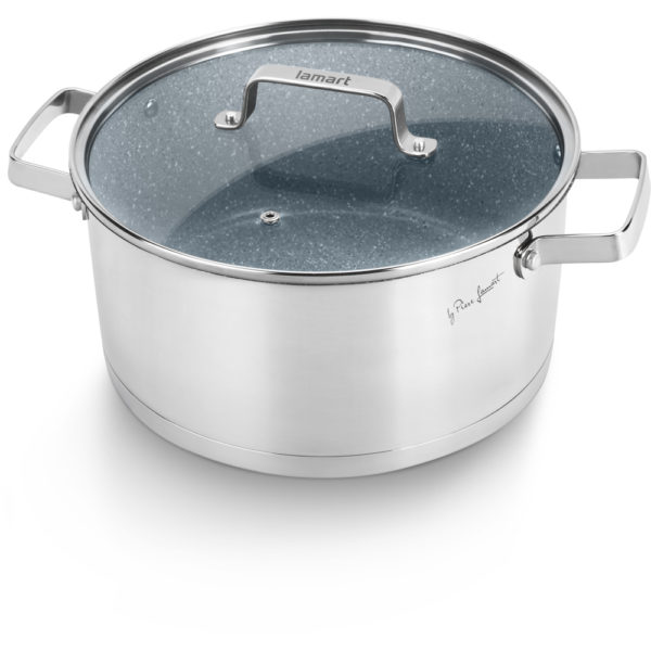 Lamart LT1104 Stoness Casserole With LID 24cm Grey Lamart LT1104 Stoness Casserole With LID 24cm Grey