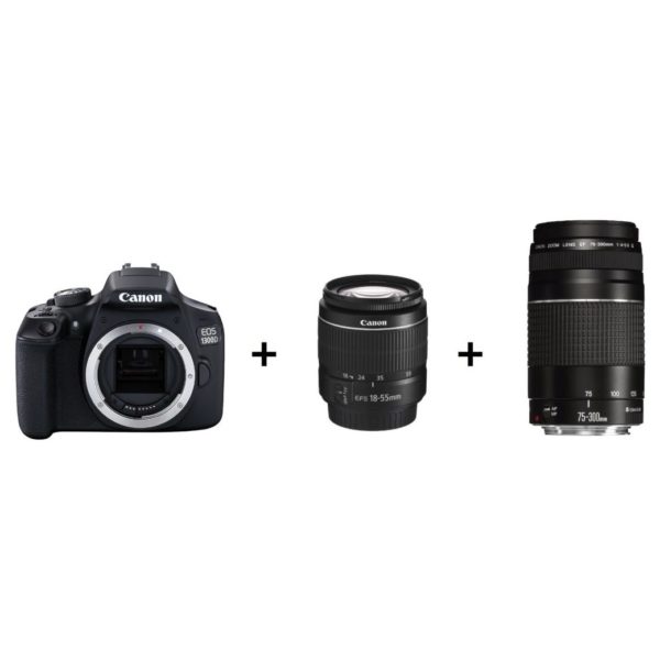 Canon EOS1300D Digital SLR Camera + EFS 18-55mm DC + EF 75-300mm III Lens Canon EOS1300D Digital SLR Camera + EFS 18-55mm DC + EF 75-300mm III Lens