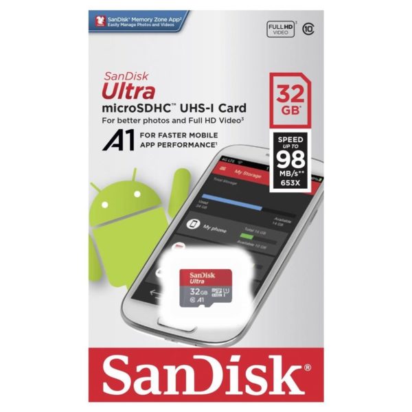 Sandisk Ultra A1 Micro SD Card 32GB With Adapter Sandisk Ultra A1 Micro SD Card 32GB With Adapter