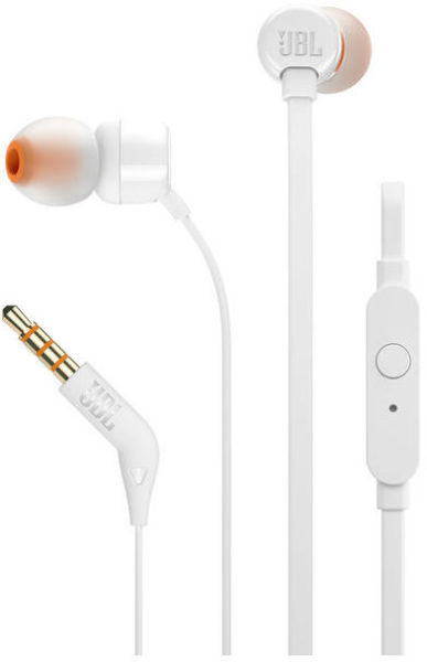JBL T110 In Ear Wired Headphone White JBL T110 In Ear Wired Headphone White