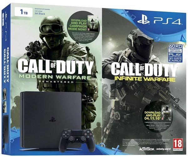 Sony PS4 Slim Gaming Console 1TB Black + Call of Duty Infinite Warfare + Modern Warfare DLC Sony PS4 Slim Gaming Console 1TB Black + Call of Duty Infinite Warfare + Modern Warfare DLC