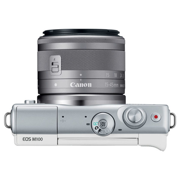 Canon EOS M100 Mirrorless Digital Camera Body White With EF-M15-45 IS STM Lens Canon EOS M100 Mirrorless Digital Camera Body White With EF-M15-45 IS STM Lens