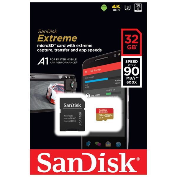 Sandisk Extreme MicroSDHC Card 32GB With SD Adapter Sandisk Extreme MicroSDHC Card 32GB With SD Adapter