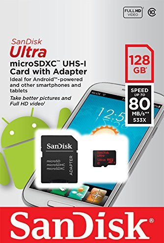 Sandisk SDSQUNC128GGN6MA Ultra Android Micro SD UHS-I Card C10 128GB Sandisk SDSQUNC128GGN6MA Ultra Android Micro SD UHS-I Card C10 128GB