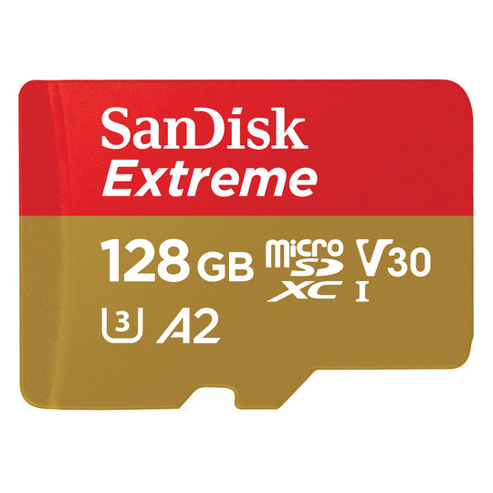 Sandisk Extreme 128GB MicroSDXC Memory Card + SD Adapter Sandisk Extreme 128GB MicroSDXC Memory Card + SD Adapter