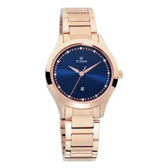 Titan 2570WM05 Sparkle Blue Dial Analog Date Function Watch For Ladies Titan 2570WM05 Sparkle Blue Dial Analog Date Function Watch For Ladies