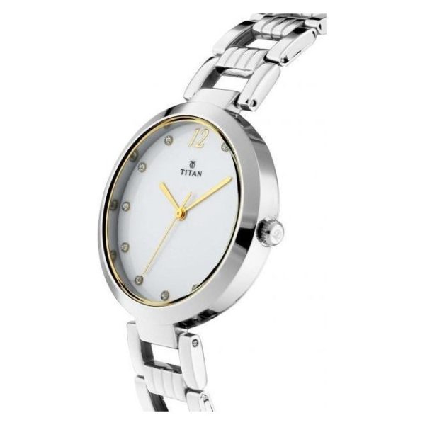 Titan Sparkle White Dial Analog Watch For Ladies Titan Sparkle White Dial Analog Watch For Ladies