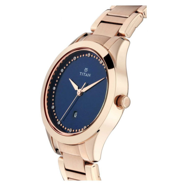 Titan 2570WM05 Sparkle Blue Dial Analog Date Function Watch For Ladies Titan 2570WM05 Sparkle Blue Dial Analog Date Function Watch For Ladies