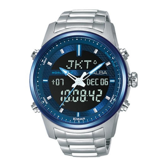 Alba AZ4047X1 Men's Watch Digital + Analog Stainless Steel/Blue Alba AZ4047X1 Men's Watch Digital + Analog Stainless Steel/Blue