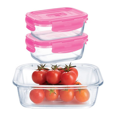 Luminarc P4498 Rectangle Pure Box 3 Pcs Set With Lunch Bag Luminarc P4498 Rectangle Pure Box 3 Pcs Set With Lunch Bag