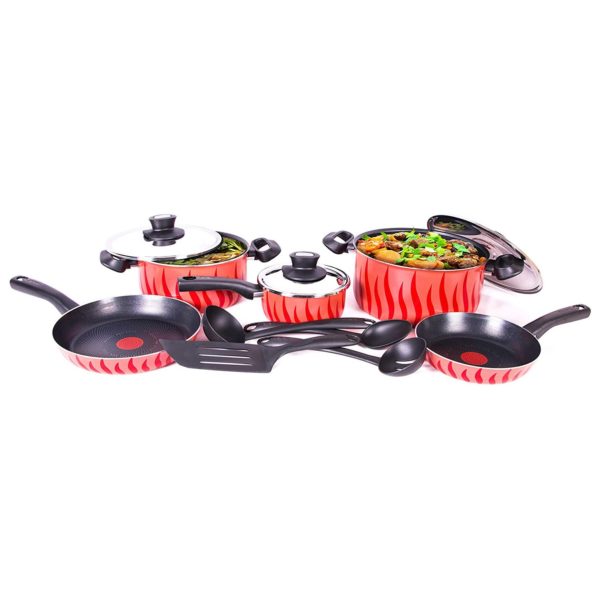Tefal Tempo Non-Stick Coating Cooking Set Red/Black C5489482 Tefal Tempo Non-Stick Coating Cooking Set Red/Black C5489482