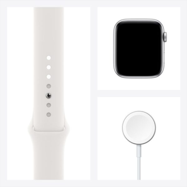 Apple Watch SE GPS 44mm Silver Aluminum Case with White Sport Band Apple Watch SE GPS 44mm Silver Aluminum Case with White Sport Band