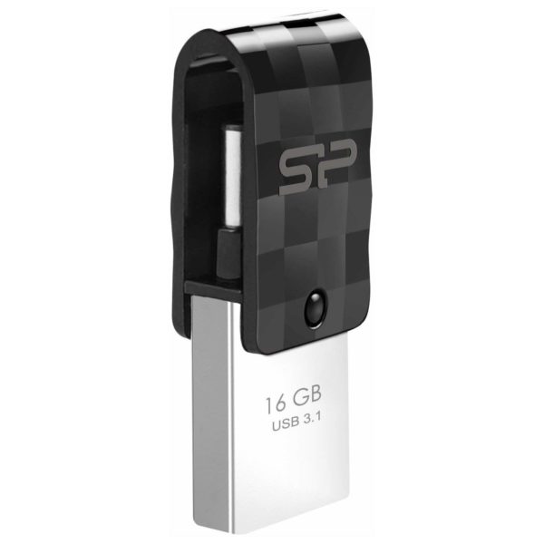 Silicon Power Mobile C31 OTG Type C USB Flash Drive 16GB Black Silicon Power Mobile C31 OTG Type C USB Flash Drive 16GB Black