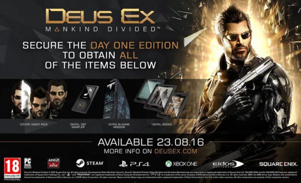 PS4 Deus Ex: Mankind Divided Day One Edition Game PS4 Deus Ex: Mankind Divided Day One Edition Game