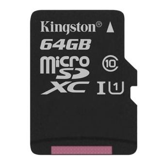 Kingston SDCS64GB Canvas MicroSDXC Class10 Memory Card 64GB With SD Adapter Kingston SDCS64GB Canvas MicroSDXC Class10 Memory Card 64GB With SD Adapter