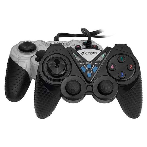 Etrain GP054 Wired Double Game Pad Black/Silver Etrain GP054 Wired Double Game Pad Black/Silver