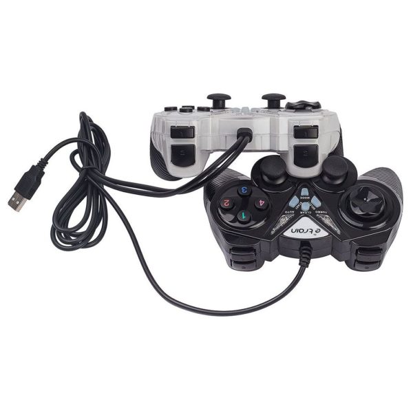 Etrain GP054 Wired Double Game Pad Black/Silver Etrain GP054 Wired Double Game Pad Black/Silver