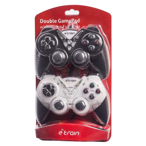 Etrain GP054 Wired Double Game Pad Black/Silver Etrain GP054 Wired Double Game Pad Black/Silver