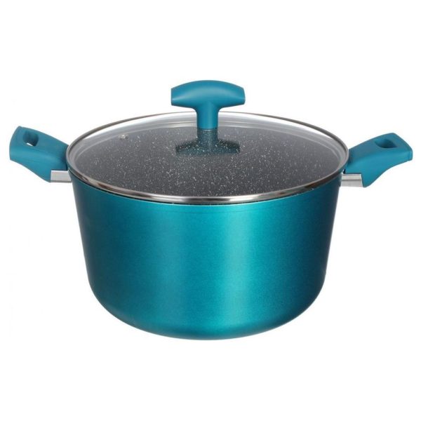 Pedrini 02PE073AQ Stoneware Pot 2-Handle 26cm Blue Pedrini 02PE073AQ Stoneware Pot 2-Handle 26cm Blue