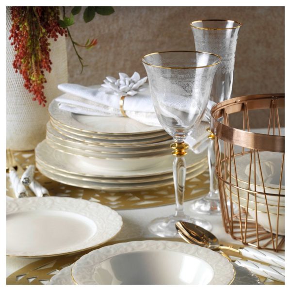 Kutahya BNBSK24Y2520 Bone Porselen 24pcs DINNER SET (BASAK) Golden Matt Kutahya BNBSK24Y2520 Bone Porselen 24pcs DINNER SET (BASAK) Golden Matt