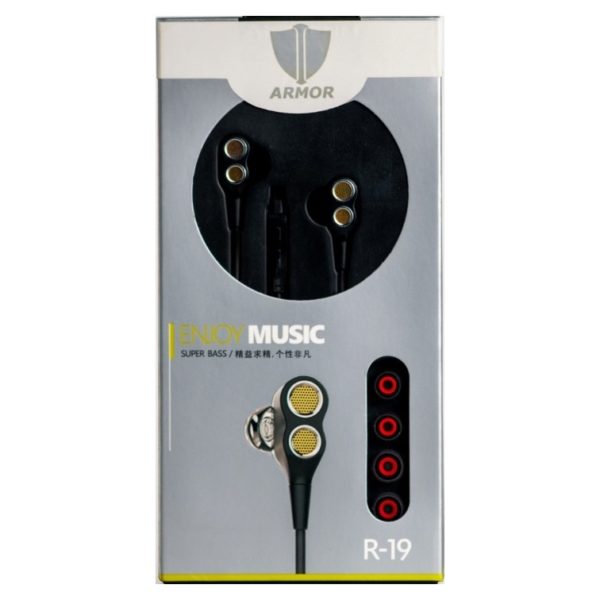 Armor R19 In Ear Headphone Black Armor R19 In Ear Headphone Black