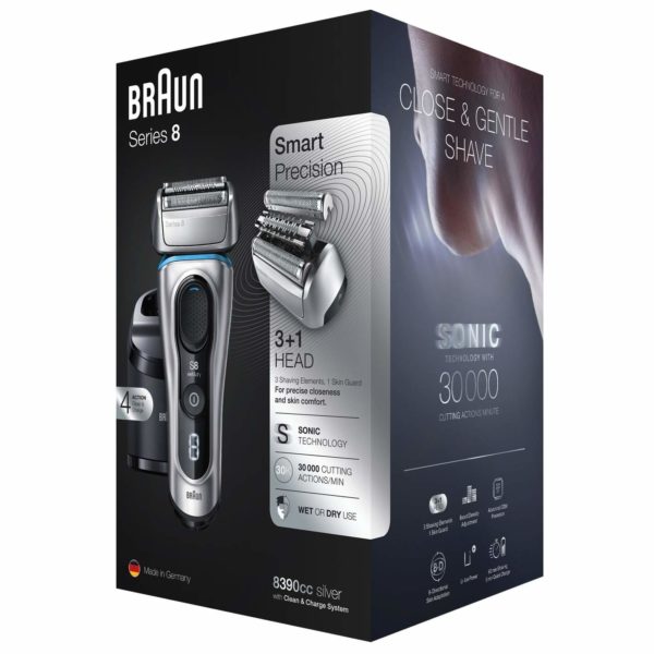 Braun Shaver Series 8 Silver Wet 8390CC Braun Shaver Series 8 Silver Wet 8390CC