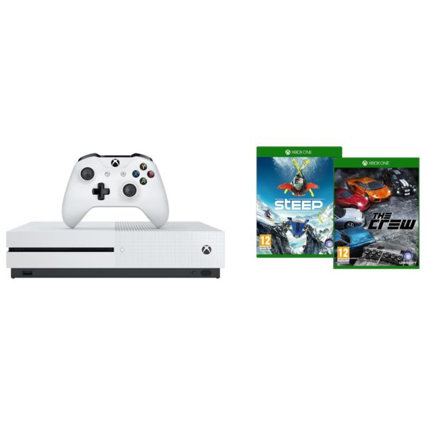 Microsoft Xbox One S Console 500GB White + Steep & The Crew DLC Game Microsoft Xbox One S Console 500GB White + Steep & The Crew DLC Game