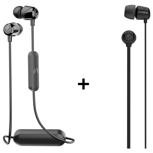 Skullcandy S2DUWK003 JIB Wireless In-Ear Headphones Black + JIB Earbud Wired Earphone Skullcandy S2DUWK003 JIB Wireless In-Ear Headphones Black + JIB Earbud Wired Earphone