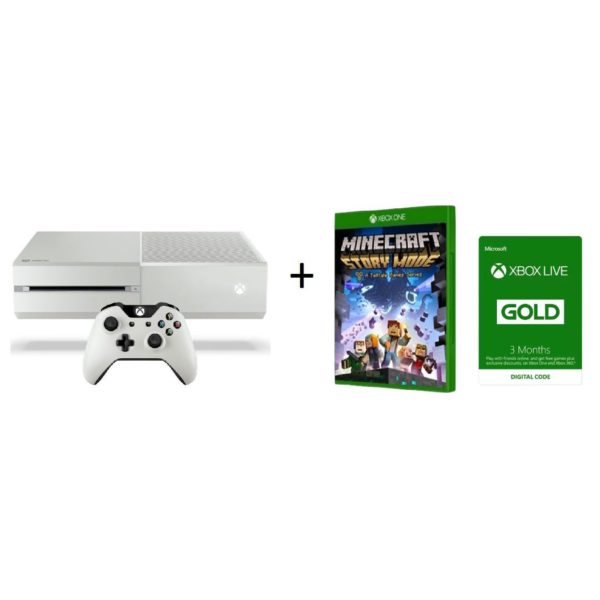 Microsoft Xbox One S Console 500GB White ZQ900015 + Minecraft Story Mode DLC Game With 3 Months Live Gold Membership Microsoft Xbox One S Console 500GB White ZQ900015 + Minecraft Story Mode DLC Game With 3 Months Live Gold Membership