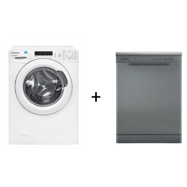Candy Front Load Washer 8kg CS1282D2119 + CDP1LS39X19 Dishwasher Candy Front Load Washer 8kg CS1282D2119 + CDP1LS39X19 Dishwasher