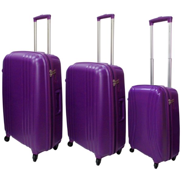 Highflyer THKELVIN3PC Kelvin Trolley Luggage Bag Purple 3pc Set Highflyer THKELVIN3PC Kelvin Trolley Luggage Bag Purple 3pc Set