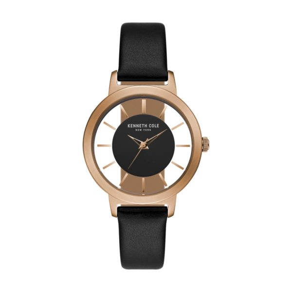 Kenneth Cole Transparency Watch For Women with Black Genuine Leather Strap Kenneth Cole Transparency Watch For Women with Black Genuine Leather Strap