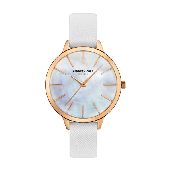 Kenneth Cole Classic Watch For Women with White Genuine Leather Strap Kenneth Cole Classic Watch For Women with White Genuine Leather Strap