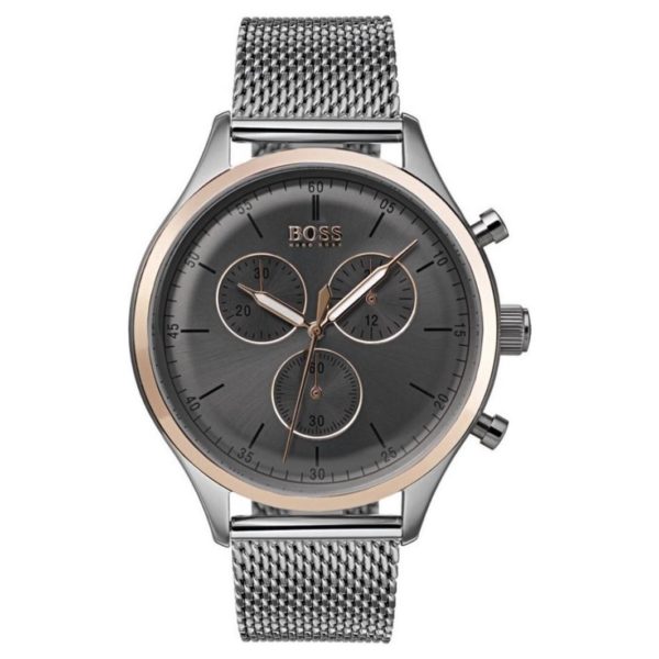 Hugo Boss Companion Watch For Men with Silver Mesh Bracelet Hugo Boss Companion Watch For Men with Silver Mesh Bracelet