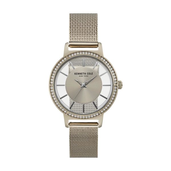 Kenneth Cole Transparency Watch For Women with Warm Silver Stainless Steel Bracelet Kenneth Cole Transparency Watch For Women with Warm Silver Stainless Steel Bracelet
