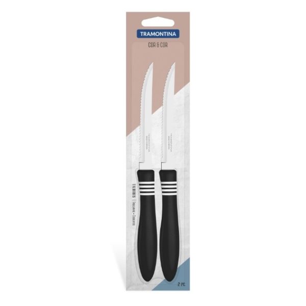 Tramontina Cor & Cor Steak Knives 2pc Set 23450205 Tramontina Cor & Cor Steak Knives 2pc Set 23450205