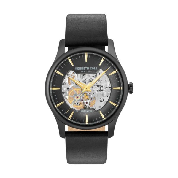 Kenneth Cole Automatic Watch For Men with Black Genuine Leather Strap Kenneth Cole Automatic Watch For Men with Black Genuine Leather Strap