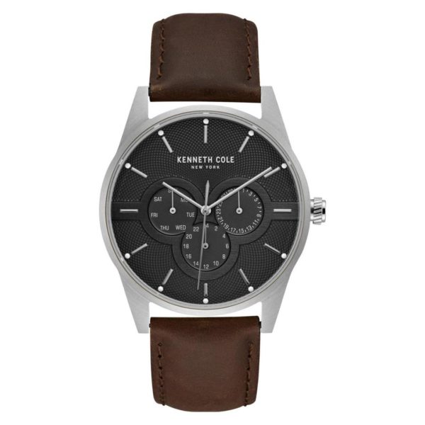 Kenneth Cole Dress Sport Watch For Men with Brown Genuine Leather Strap Kenneth Cole Dress Sport Watch For Men with Brown Genuine Leather Strap