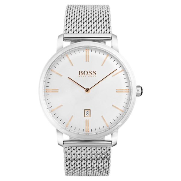 Hugo Boss Tradition Watch For Men with Silver Strap Hugo Boss Tradition Watch For Men with Silver Strap