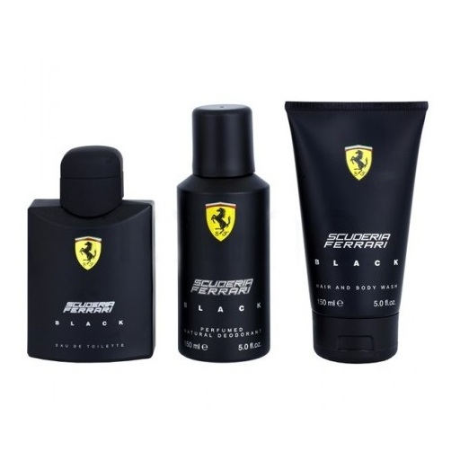 Ferrari Black Perfume Gift Set For Men (Ferrari Perfume 125ml EDT + Bodywash 150ml + Deo Spray 150ml) Ferrari Black Perfume Gift Set For Men (Ferrari Perfume 125ml EDT + Bodywash 150ml + Deo Spray 150ml)