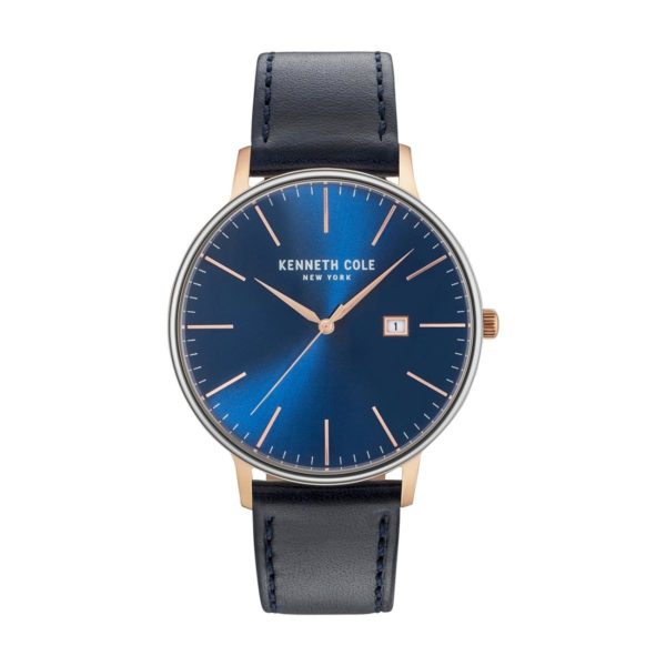 Kenneth Cole Classic Watch For Men with Blue Dark Genuine Leather Strap Kenneth Cole Classic Watch For Men with Blue Dark Genuine Leather Strap