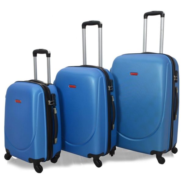 Highflyer Curve Series Trolley Luggage Bag Blue 3pc Set TH10103PC Highflyer Curve Series Trolley Luggage Bag Blue 3pc Set TH10103PC