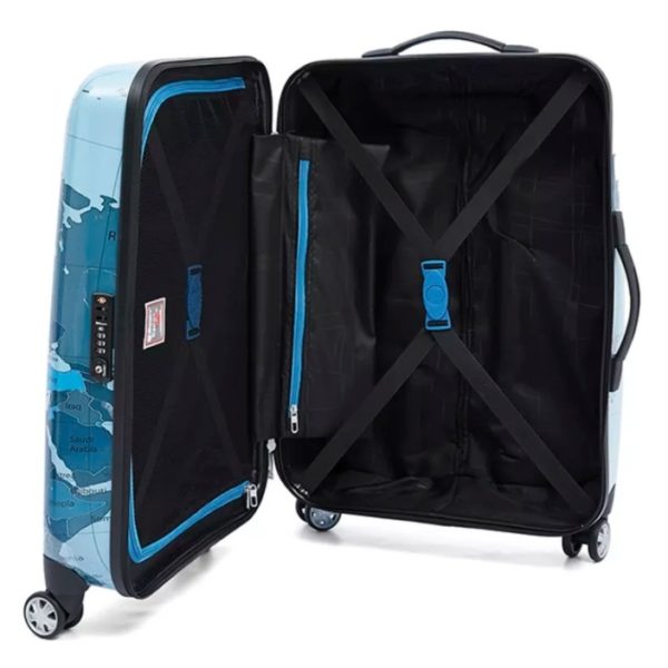 Eminent Map Spinner Trolley Luggage Bag Blue 20inch - KF3220BLU Eminent Map Spinner Trolley Luggage Bag Blue 20inch - KF3220BLU
