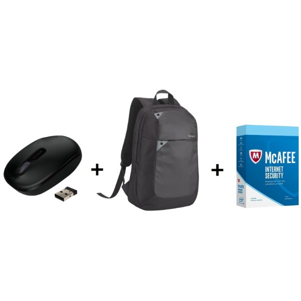 Microsoft U7Z00004 1850 Wireless Mobile Mouse + Targus TBB565 Laptop Backpack 15.6inch + Mcafee Internet Security Microsoft U7Z00004 1850 Wireless Mobile Mouse + Targus TBB565 Laptop Backpack 15.6inch + Mcafee Internet Security