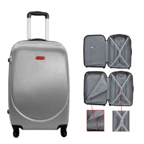 Highflyer Curve Series Trolley Luggage Bag Grey 3pc Set TH10103PC Highflyer Curve Series Trolley Luggage Bag Grey 3pc Set TH10103PC
