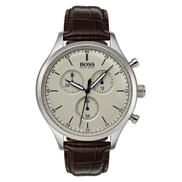 Hugo Boss Companion Watch For Men with Brown Leather Strap Hugo Boss Companion Watch For Men with Brown Leather Strap